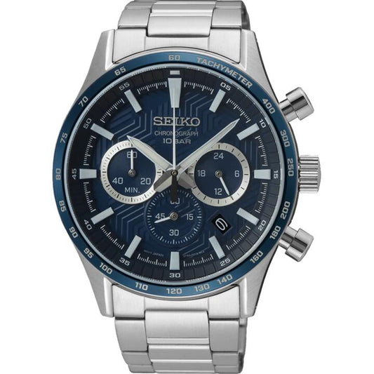 Image of Watches. Productname: Seiko Conceptual Chronograph Silver Tone Watch SSB445P in Watch colour by brand - Seiko