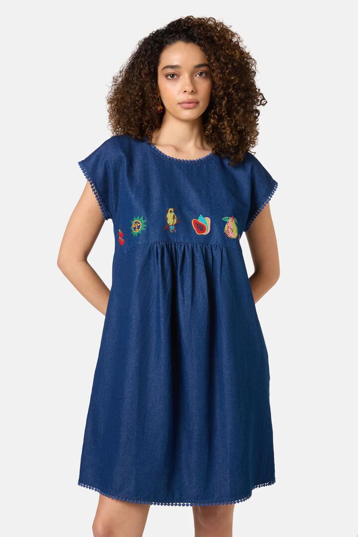 Image of Dresses. Product name - Postcards Chambray Bungalow Dress in Chambray colour by brand - Gorman