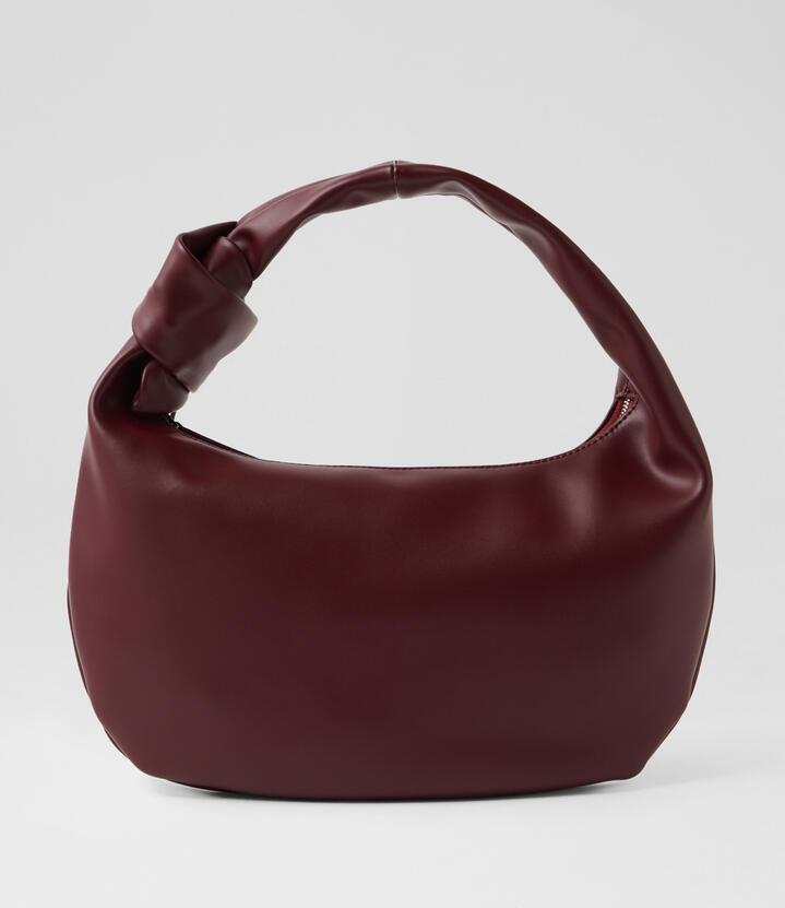 Image of Bags. Productname: Effie Burgundy Leather Handbag in Burgundy colour by brand - MOLLINI