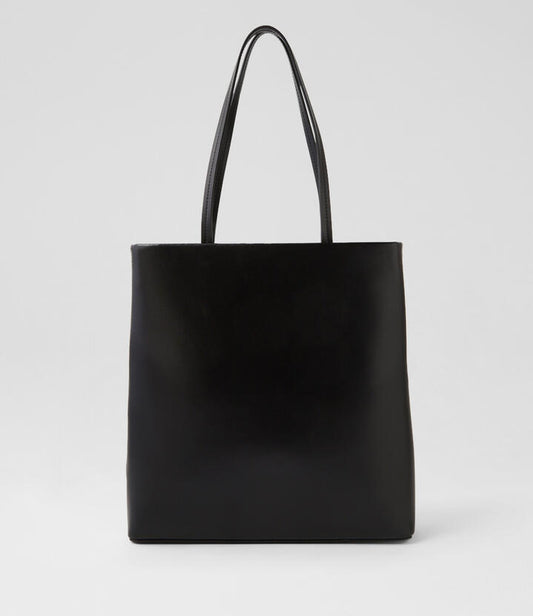 Image of Bags. Productname: Talli Black Leather Tote in Black colour by brand - MOLLINI