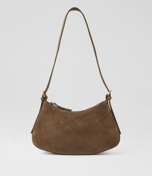 Image of Bags. Productname: Rayvn Moss Suede Handbag in Moss colour by brand - MOLLINI