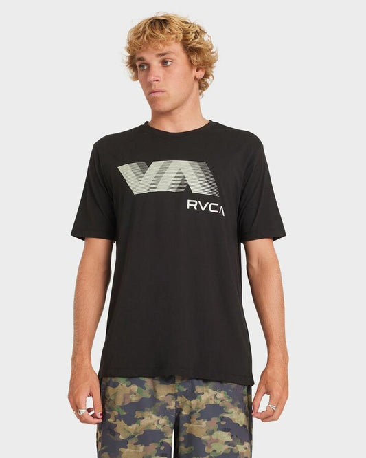 Image of T-Shirts. Productname: RVCA Mens Va Blur T-Shirt Black - in Black colour by brand - RVCA