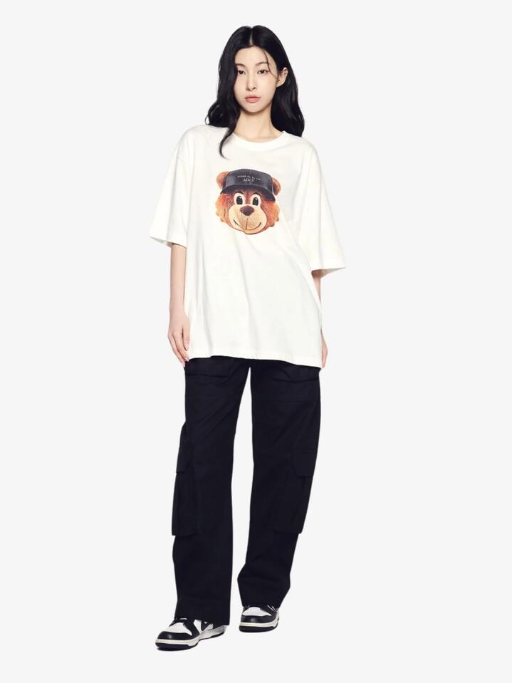 Image of T-Shirts. Productname: ADLV 3D Ac Bear Face T-Shirt in Cream colour by brand - ADLV