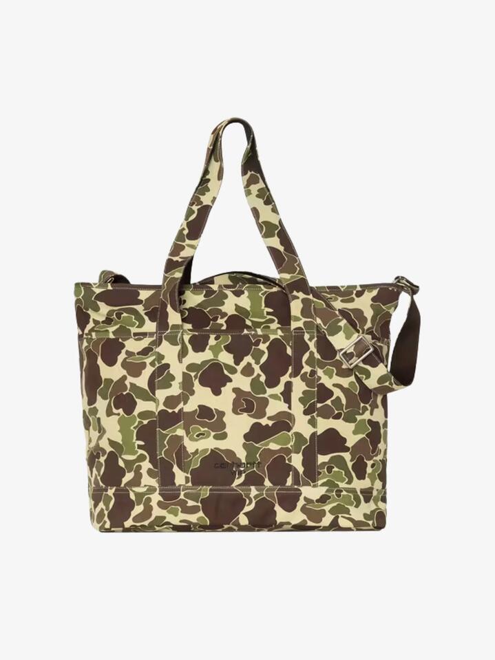 Image of Bags. Productname: Carhartt Wip Elford Tote Bag ONE SIZE Camo Duck Green in Camo Duck Green colour by brand - Carhartt Wip