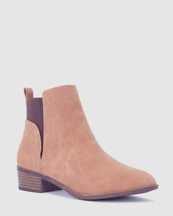Image of Boots. Productname: Dacre: Camel - Women's Boot Low-mid Heel in Beige colour by brand - Novo