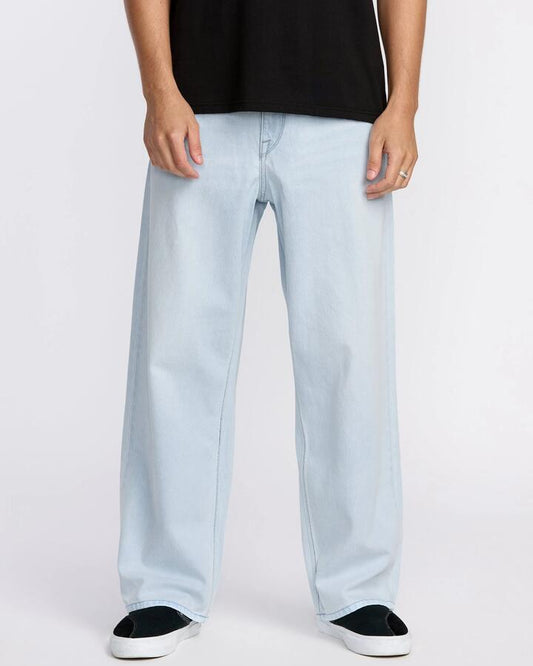 Image of Jeans. Product name - Volcom Mens Billow Denim Jeans Blue Fog in Blue Fog colour by brand - Volcom