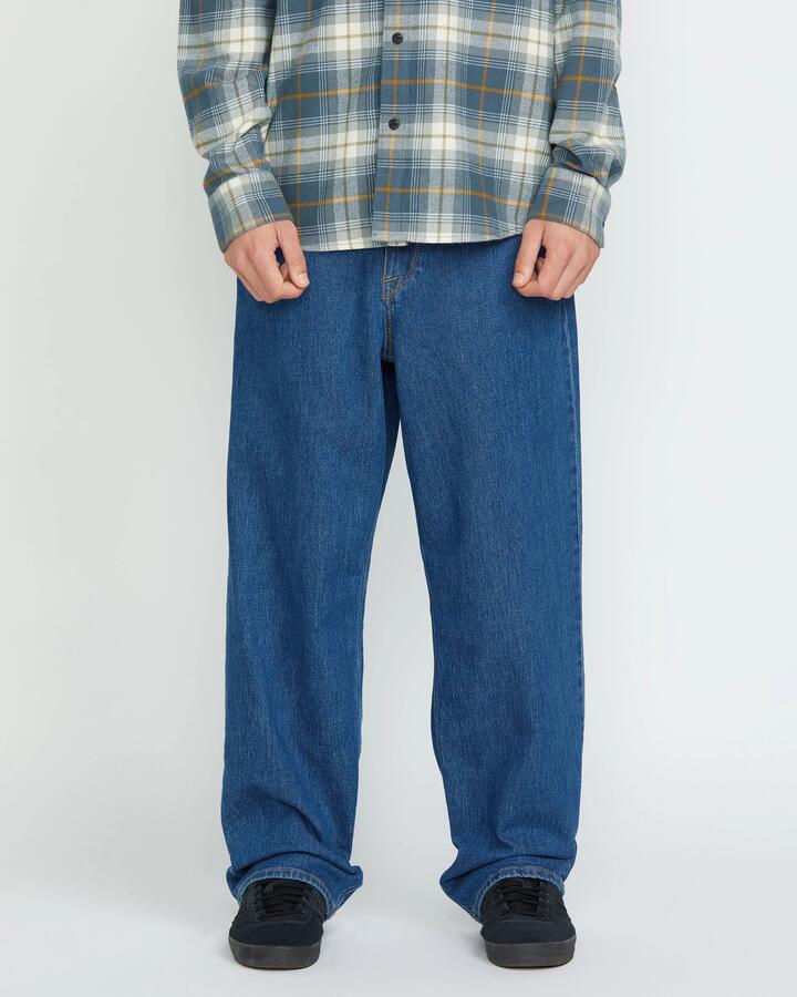 Image of Jeans. Product name - Volcom Mens Billow Denim Jeans Bold Blue in Bold Blue colour by brand - Volcom