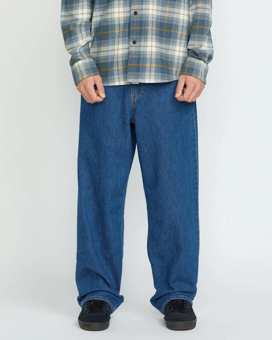 Image of Jeans. Product name - Volcom Mens Billow Denim Jeans Bold Blue in Bold Blue colour by brand - Volcom