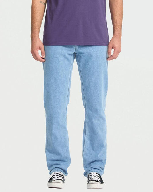 Image of Jeans. Productname: Volcom Mens Solver Denim Jeans Camper Blue - in Camper Blue colour by brand - Volcom