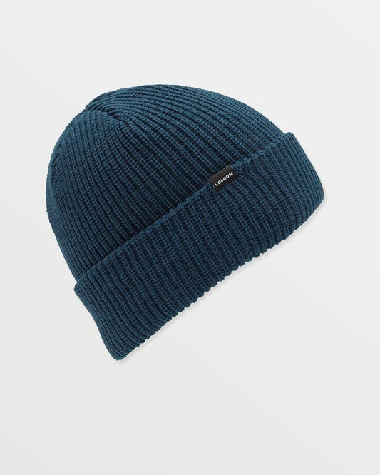 Image of Hats. Product name - Volcom Sweep Lined Beanie Deep Blue in Deep Blue colour by brand - Volcom