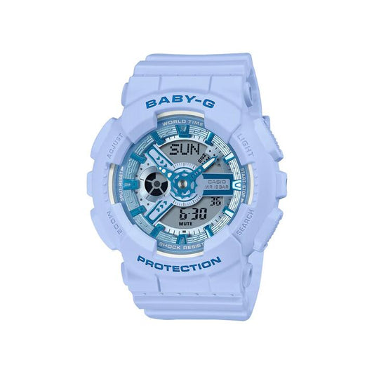 Image of Watches. Productname: Casio Baby G Duo Y2K Blue Digital Watch BA110YK-2A in Watch colour by brand - Casio
