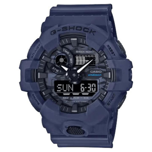 Image of Watches. Productname: Casio G-Shock Men's Blue Analog-Digital Watch GA700CA-2A in Watch colour by brand - Casio