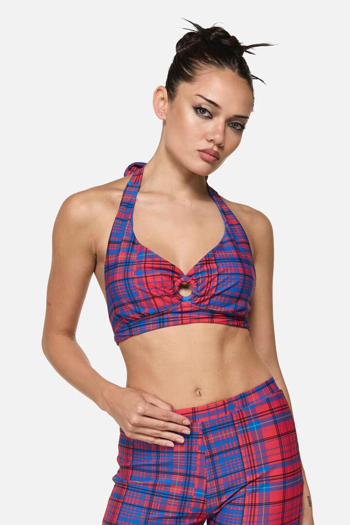 Image of Swimwear. Productname: Envy Tartan Swim Top in Multi colour by brand - Black Friday