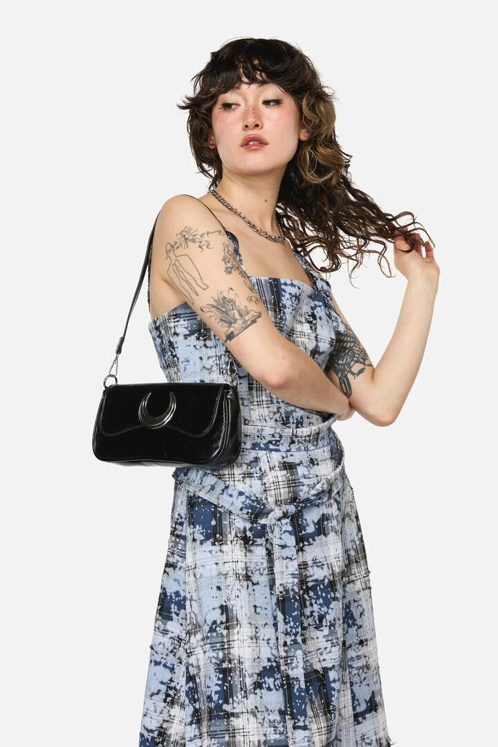 Image of Jewelry. Productname: Moon & Chain Bag in Black colour by brand - Dangerfield
