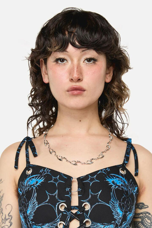 Image of Necklaces. Productname: Cyber Necklace in Silver colour by brand - Dangerfield