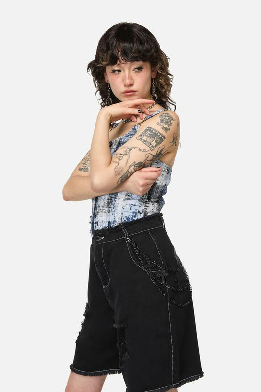 Image of Jewelry. Productname: Black Crosses Jean Chain in Black colour by brand - Dangerfield