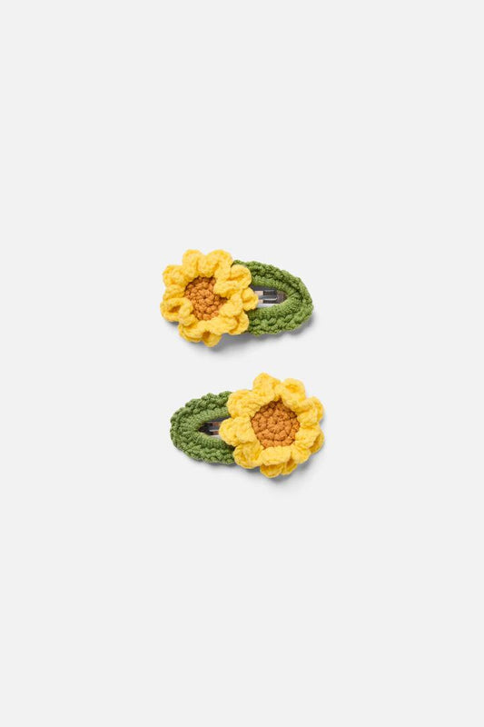 Image of Hair Accessories. Productname: Cute Flower Hair Clip Set Of Two in Yellow colour by brand - Princess Highway