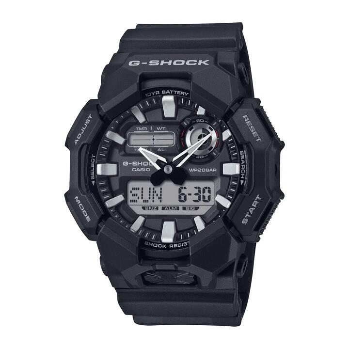 Image of Watches. Productname: Casio G-Shock Black Digital Watch GA010-1A in Watch colour by brand - Casio G Shock