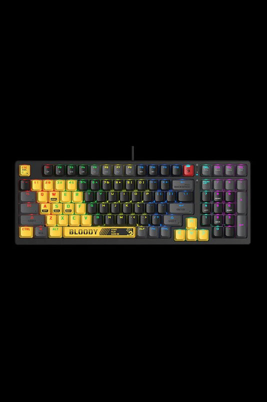 Image of Computer Accessories. Productname: Bloody S98 BLMS Sports Lime 80% Hot-Swappable Quiet Typing Gaming Keyboard in Sports Lime colour by brand - BLOODY