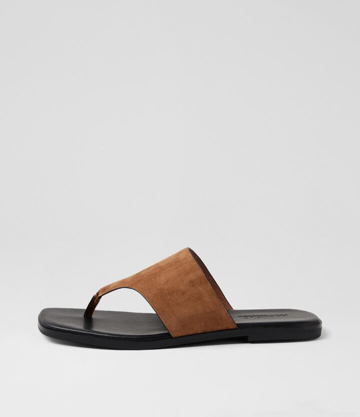 Image of Sandals. Productname: Amii Coffee Suede Sandals in Coffee colour by brand - MOLLINI