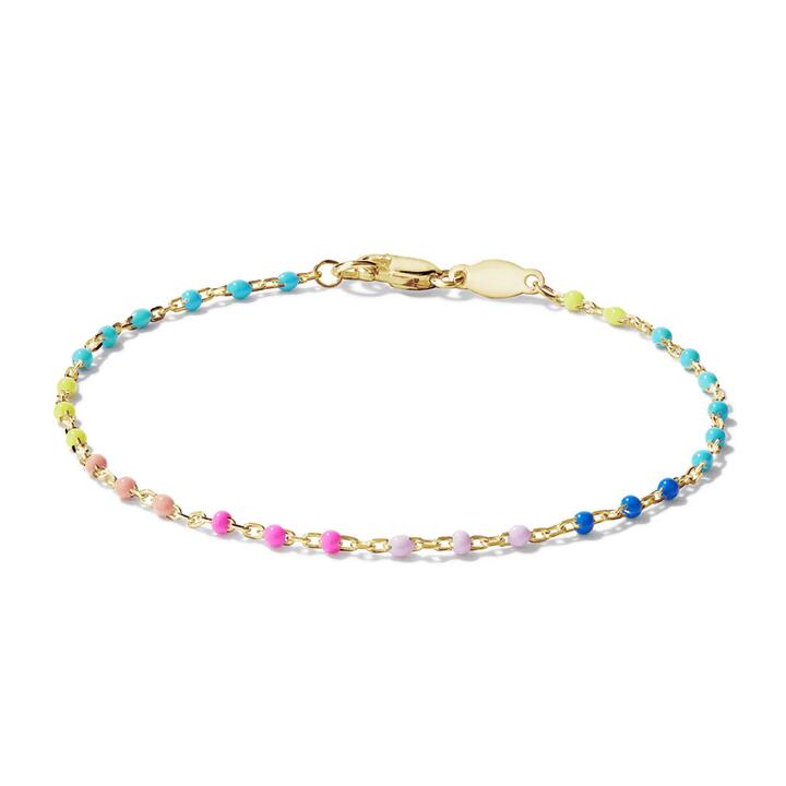 Image of Bracelets. Productname: 19cm Rainbow Beaded Belcher Bracelet in 18kt Gold Plated Sterling Silver in Silver colour by brand - Bevilles