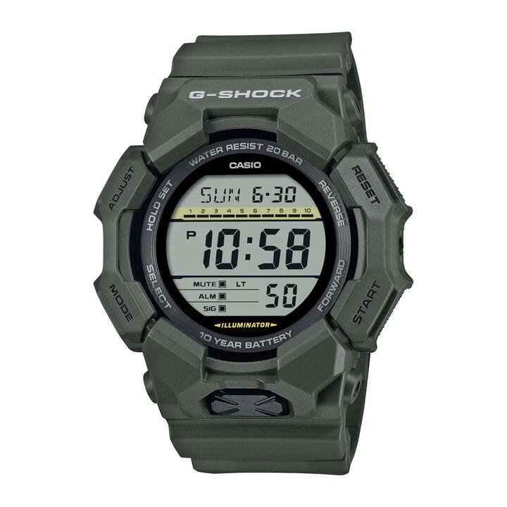 Image of Watches. Productname: Casio G-Shock Green Digital Watch GD010-3D in Watch colour by brand - Casio G Shock