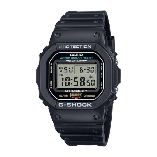 Image of Watches. Productname: Casio G Shock Black Digital Watch DW5600UE-1D in Watch colour by brand - Casio G Shock