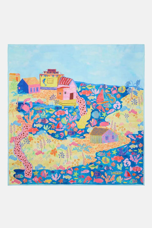Image of Accessories. Productname: Fish Ahoy Square Scarf in Print colour by brand - Gorman