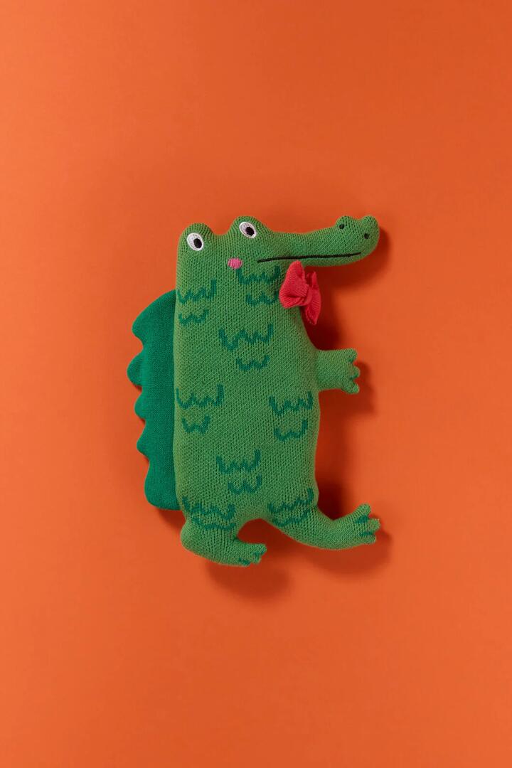 Image of a model wearing Tops. Productname: Croc Guy Kids Knit Toy in Multi colour by brand - Gorman