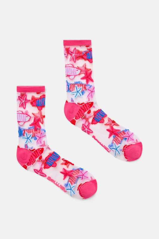 Image of Socks. Productname: Fish Ahoy Sheer Sock in Multi colour by brand - Gorman