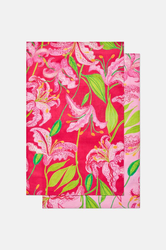 Image of Kitchen & Dining. Productname: Pop Lily Tea Towel Set 2 in Print colour by brand - Gorman