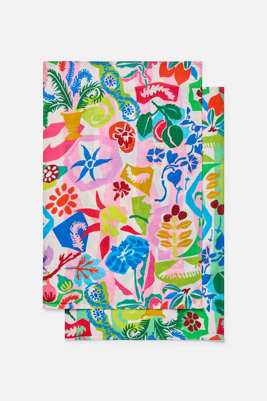 Image of Kitchen & Dining. Productname: Garden Fiesta Tea Towel Set 2 in Print colour by brand - Gorman