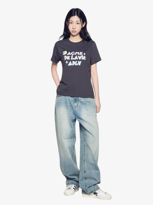 Image of T-Shirts. Productname: ADLV Women's Ac Bear Candy T-Shirt in Charcoal colour by brand - ADLV