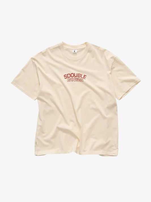 Image of a model wearing Tops. Productname: S-Double Santa Barbara Tee in Unbleached colour by brand - S-Double