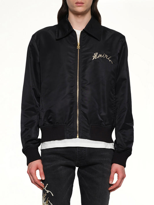 Image of Coats & Jackets. Productname: AMIRI AMIRI Dragon Nylon Bomber in BLACK colour by brand - AMIRI