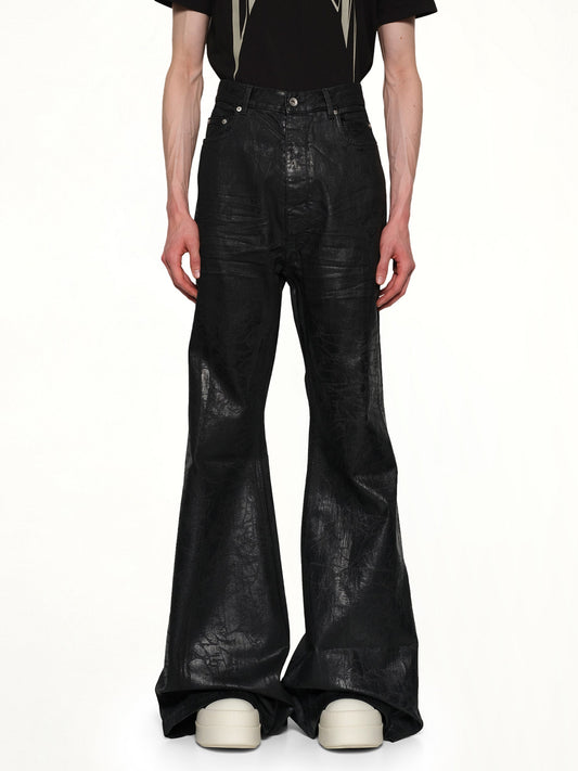 Image of a model wearing Denim. Productname: RICK OWENS DRKSHDW Bolan Bootcut in Black colour by brand - RICK OWENS DRKSHDW