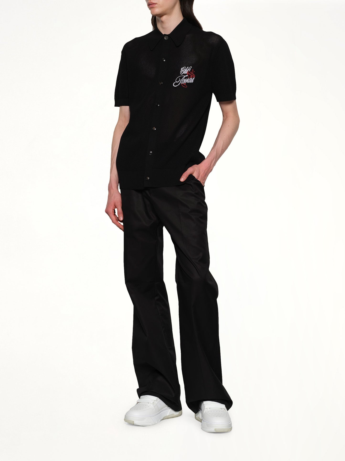 AMIRI Club Amiri Crochet Shirt (Black)