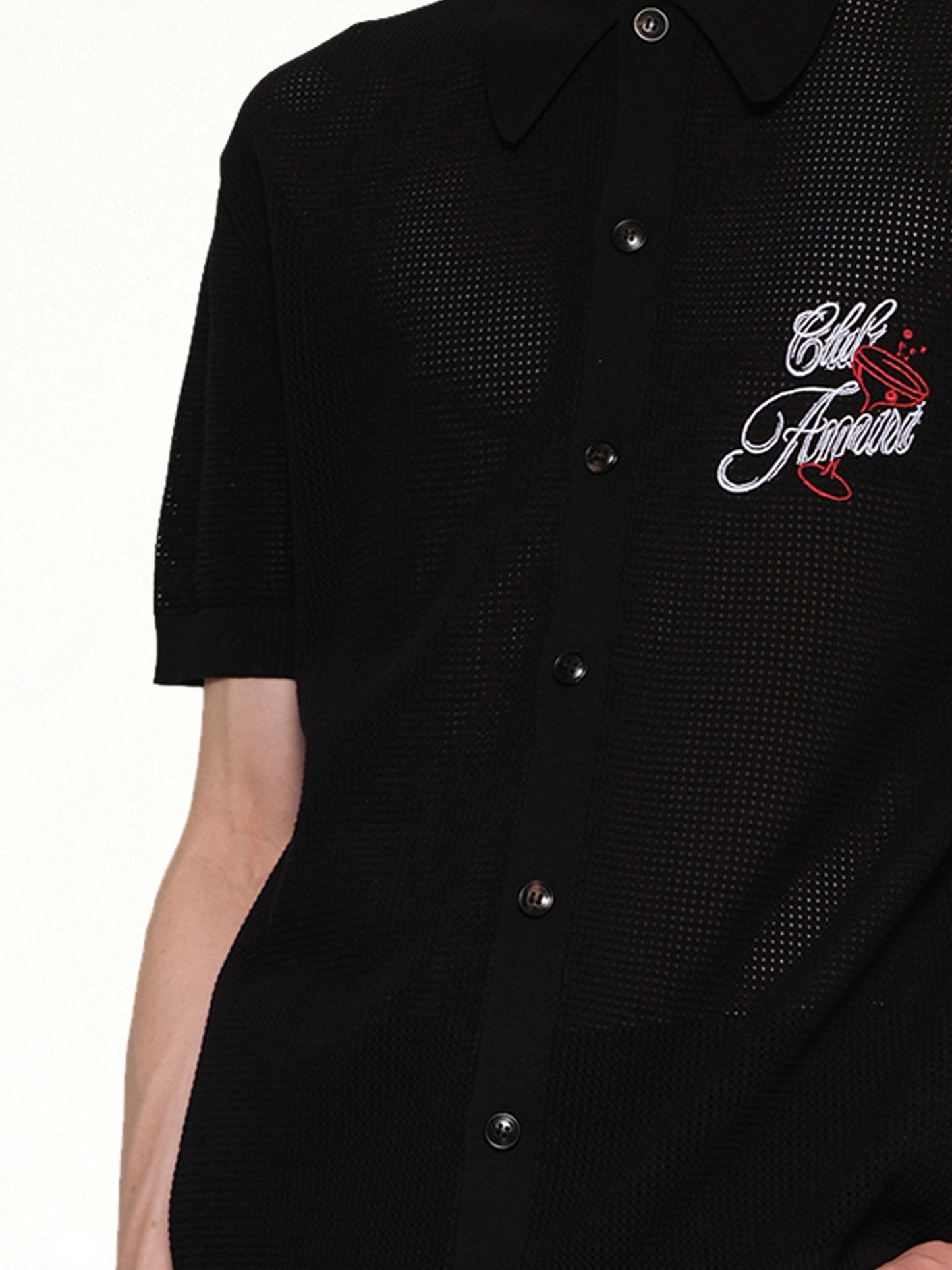 AMIRI Club Amiri Crochet Shirt (Black)