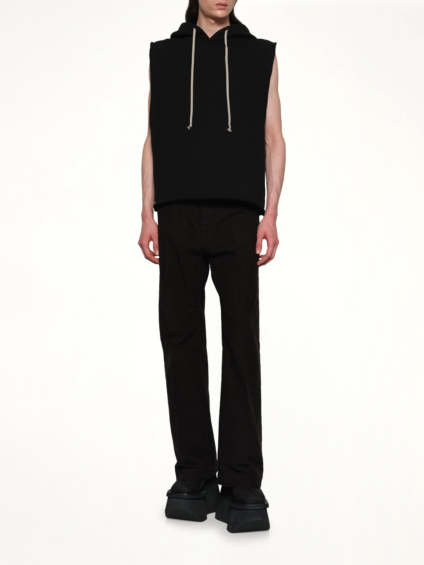 RICK OWENS Knit Hooded Tunic (Black)