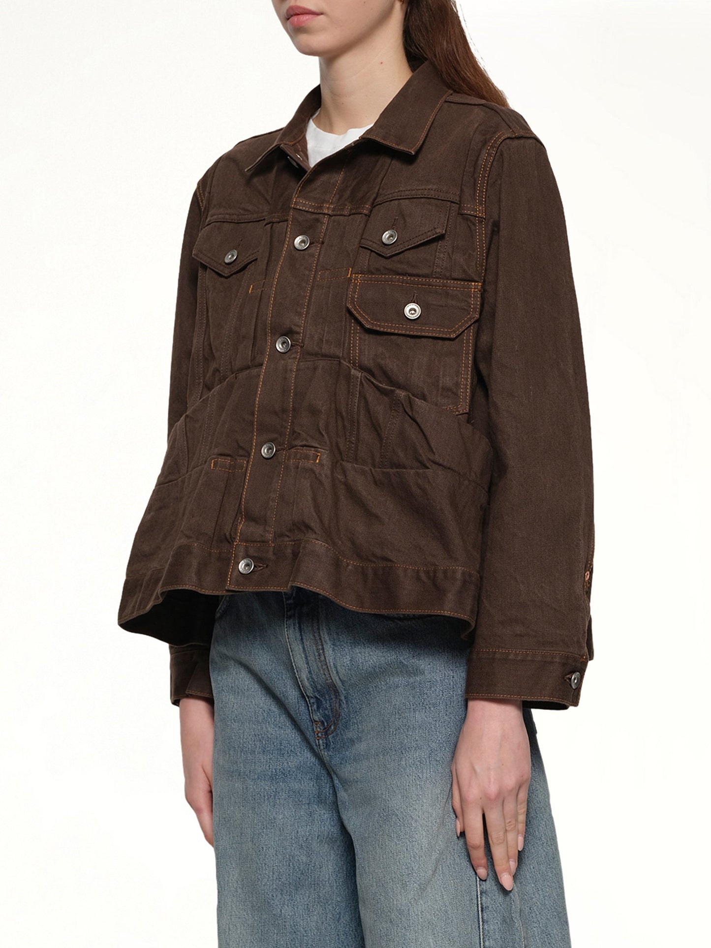 SACAI Denim Jacket (Brown)