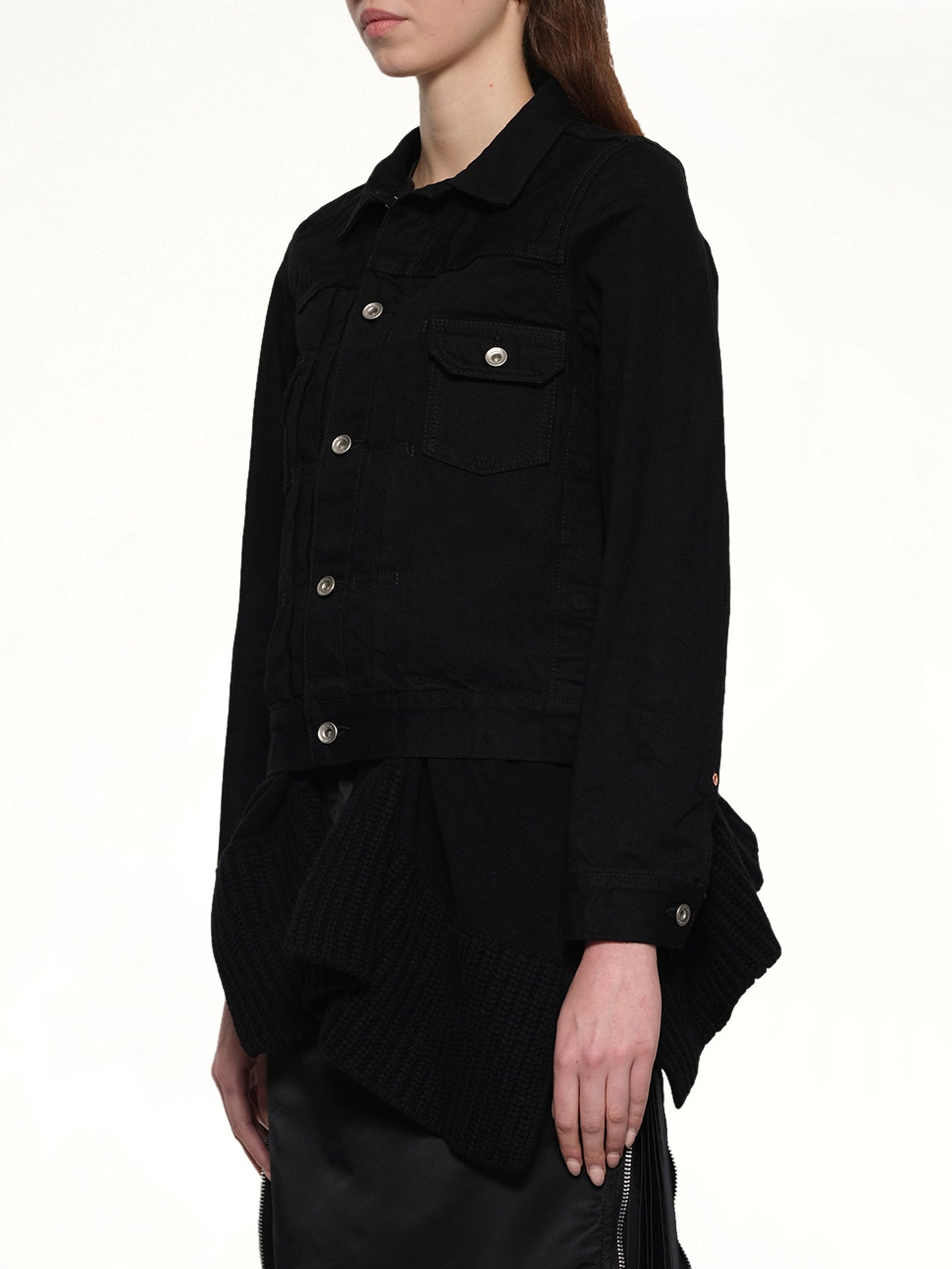 SACAI Denim x Wool Knit Jacket (Black)