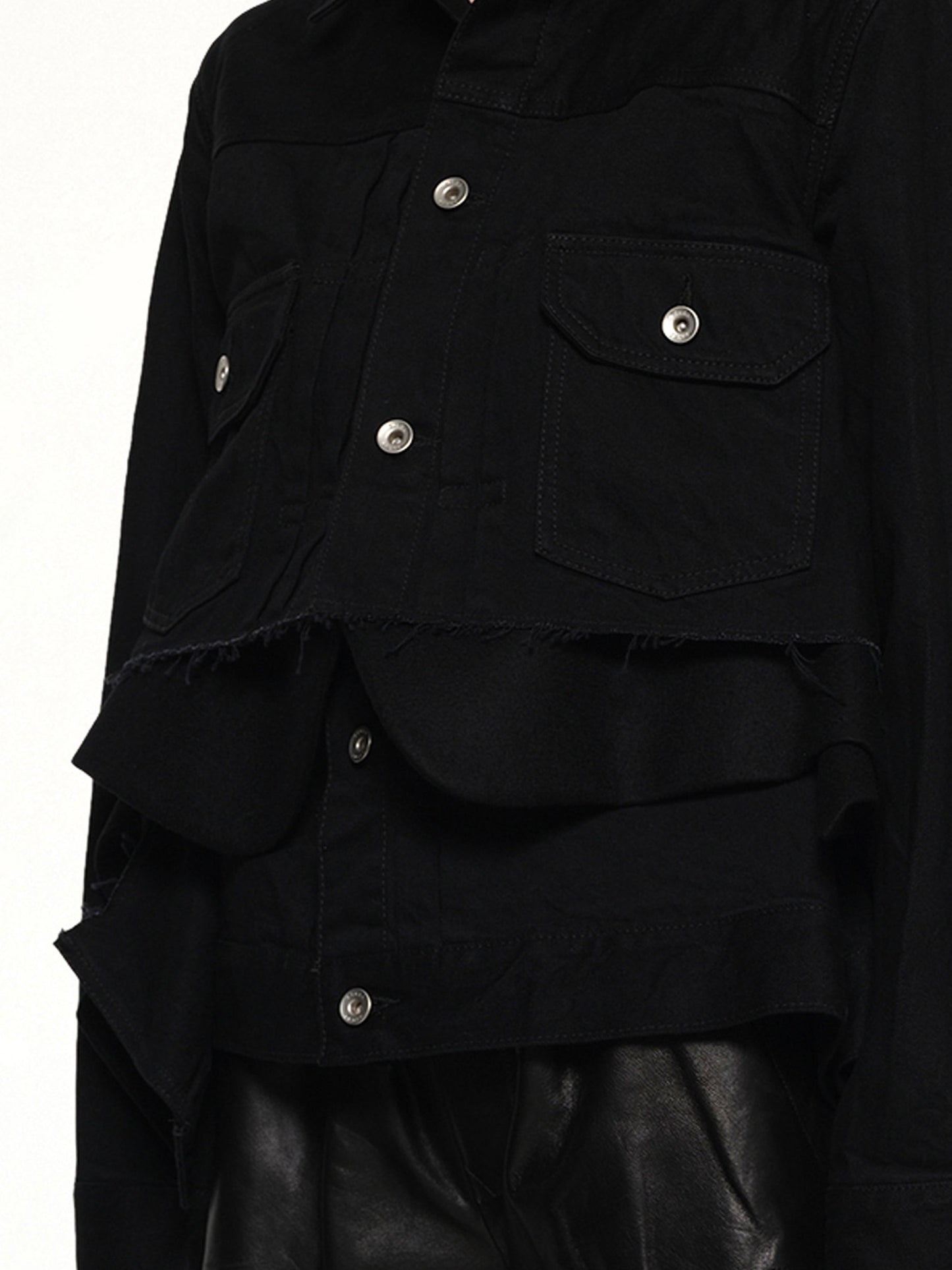 SACAI Denim x Wool Melton Jacket (Black)