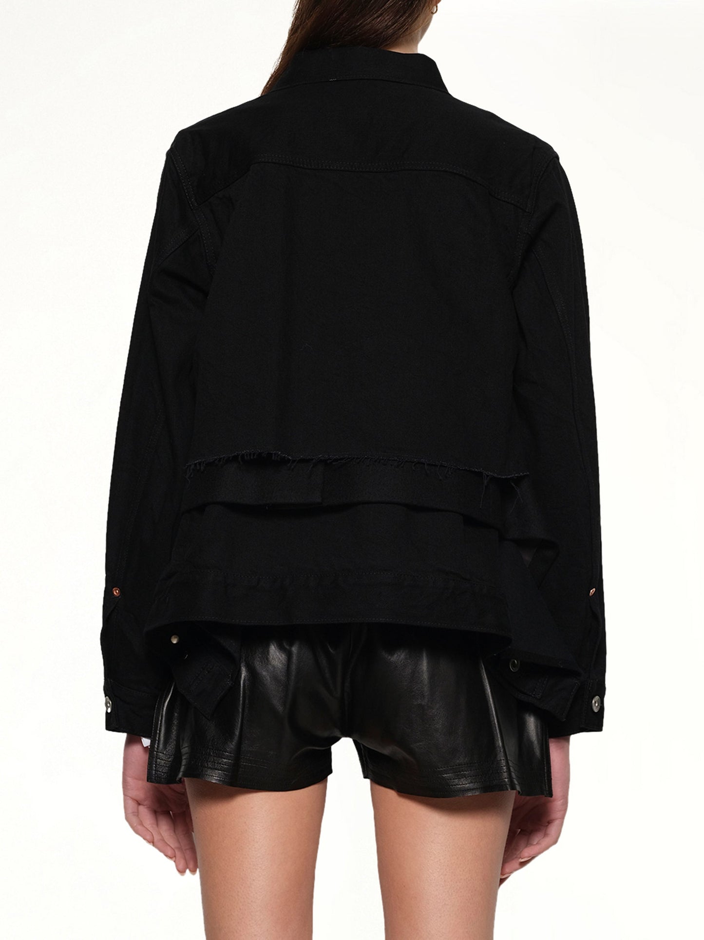 SACAI Denim x Wool Melton Jacket (Black)