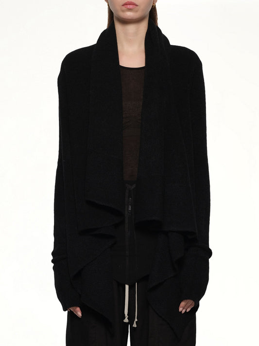 Image of Others. Productname: RICK OWENS Hooded Medium Wrap in Black colour by brand - RICK OWENS