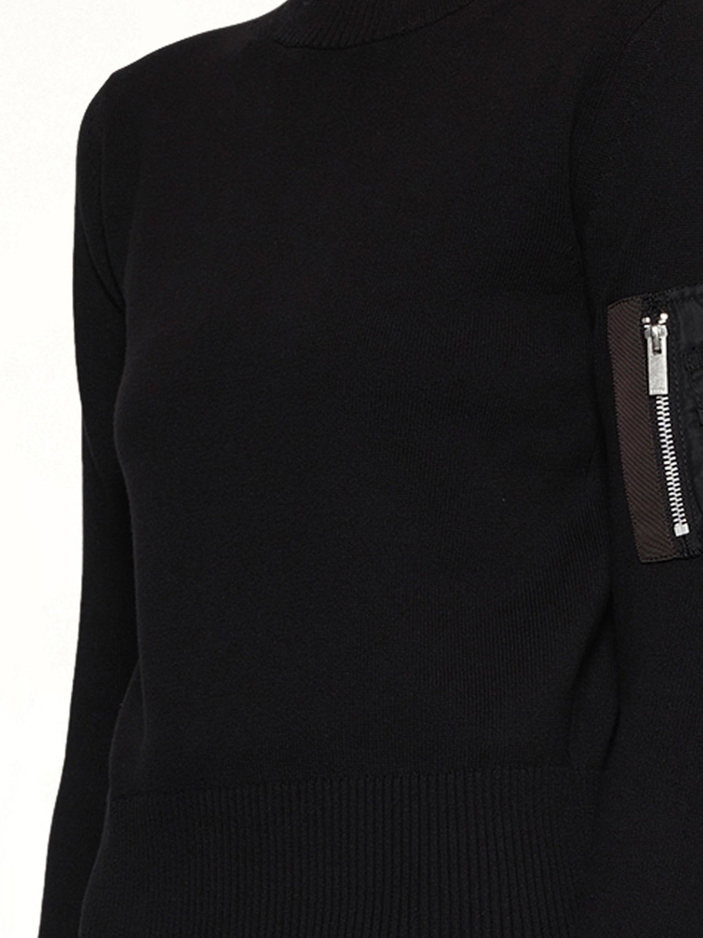 SACAI Nylon Twill x Cotton Knit Pullover (Black)