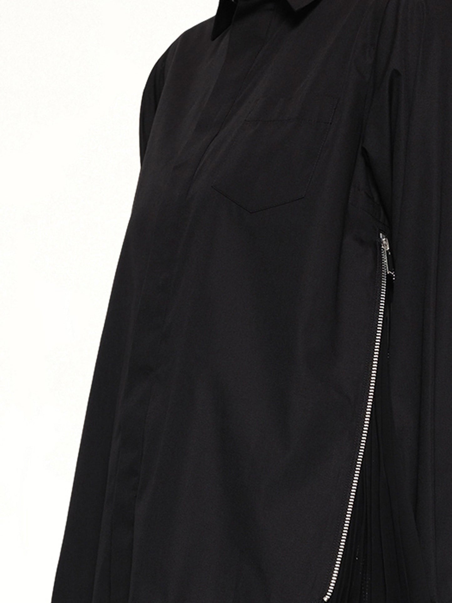 SACAI Poplin x Chiffon Shirt (Black)