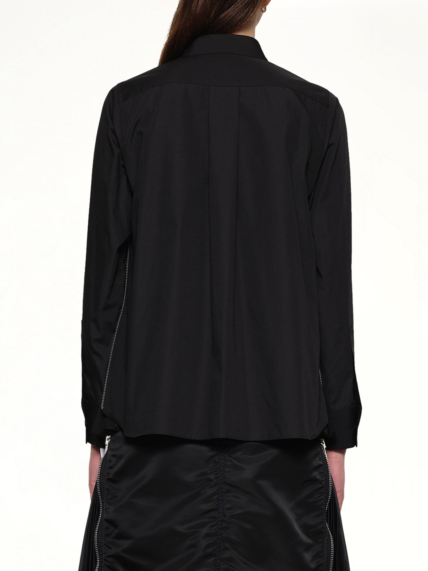 SACAI Poplin x Chiffon Shirt (Black)