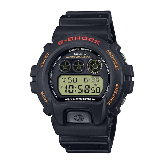 Image of Watches. Productname: Casio G Shock Black and Red Digital Watch DW6900UB-9D in Watch colour by brand - Casio G Shock