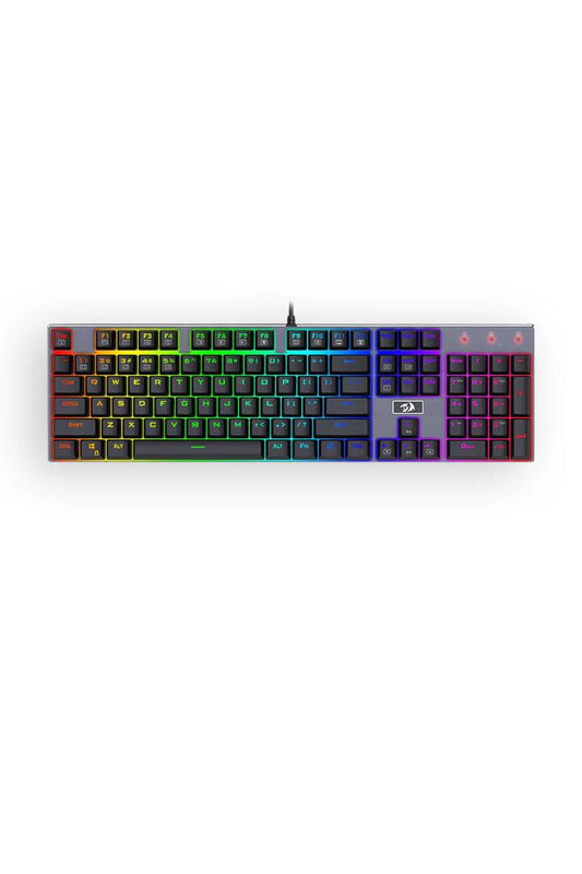 Image of Computer Accessories. Productname: Redragon K556RGB Devarajas Black Metal Full-Size Wired Mechanical Keyboard in Black colour by brand - REDRAGON