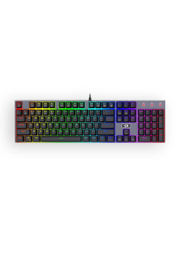 Image of Keyboards. Product name - Redragon K556RGB Devarajas Black Metal Full-Size Wired Mechanical Keyboard Brown Switch in Black colour by brand - REDRAGON